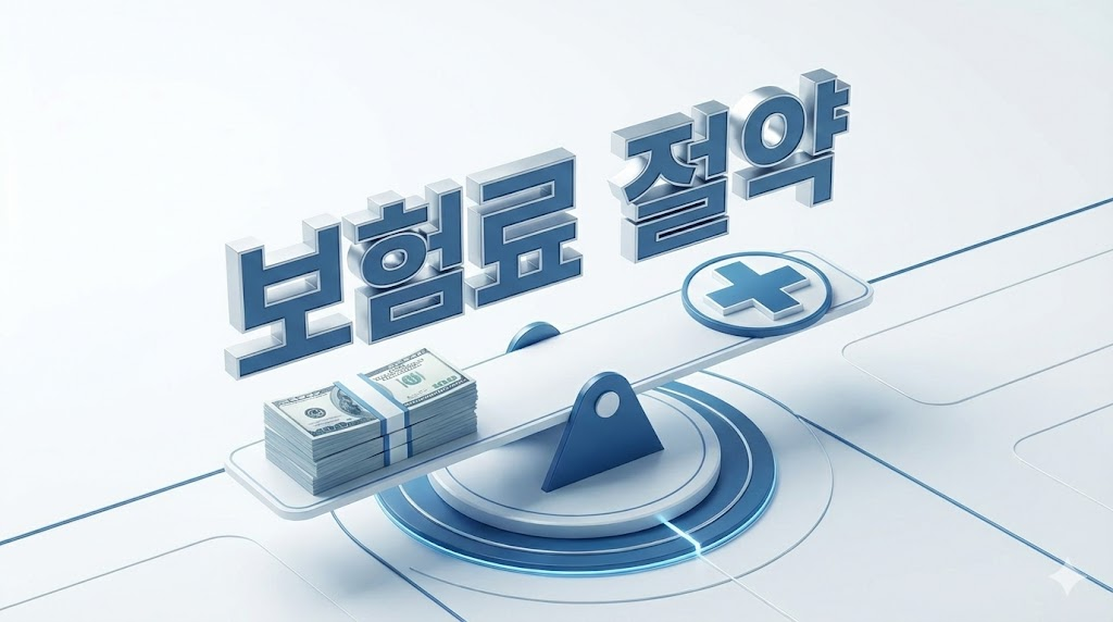 보험료와 보장 혜택 사이의 균형을 시각화한 금전 및 의료 아이콘 이미지