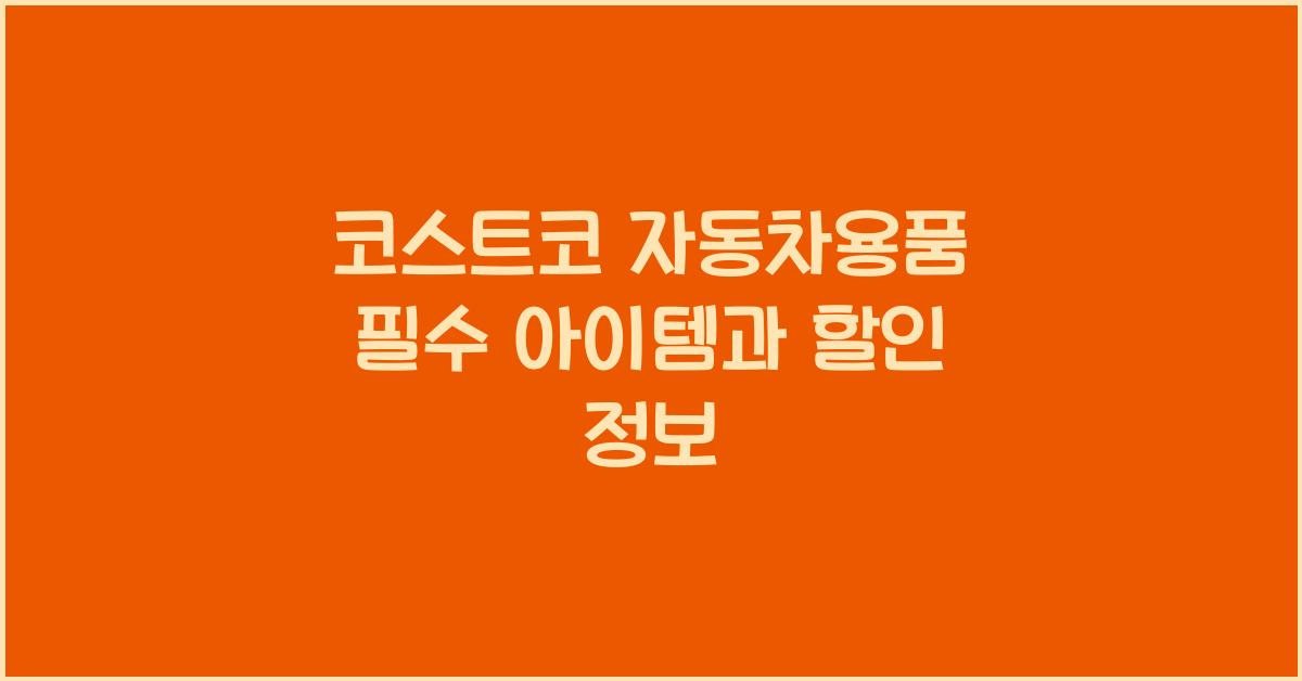 코스트코 자동차용품