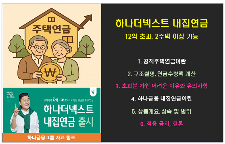 12억 초과, 2주택 이상도 주택연금 가입 : 하나더넥스트 내집연금
