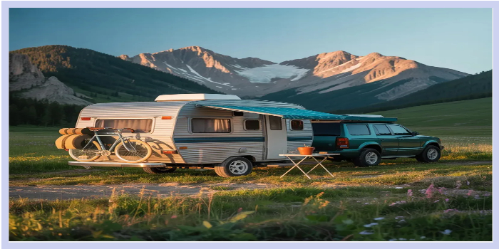 캠핑카 여행중인 장면