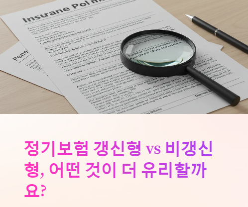 정기보험 갱신형과 비갱신형
