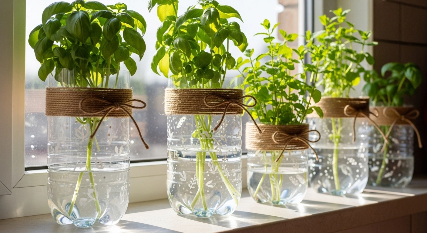 식물 킬러 탈출! 물 안 줘도 알아서 크는 '페트병 자동 급수 화분' 만들기 (여행 갈 때 필수)