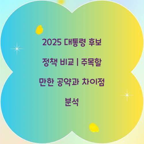 2025 대통령 후보 정책 비교