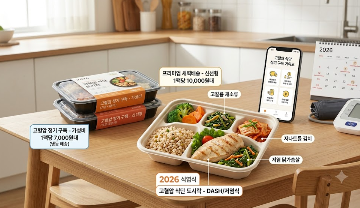 고혈압 식단 도시락 비용 (+DASH식단, 체크리스트)
