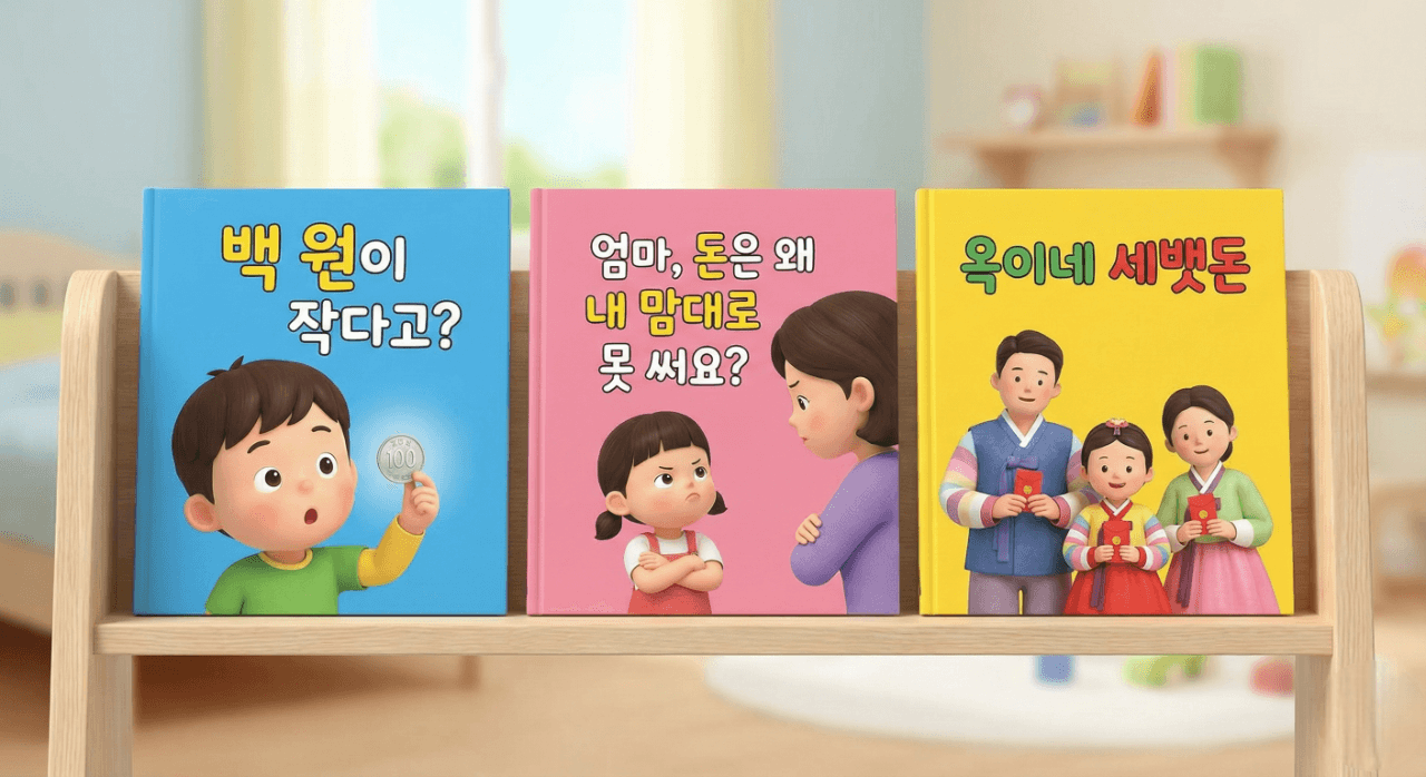 어린이 경제 교육 추천 도서 백 원이 작다고, 엄마 돈은 왜 내 맘대로 못 써요, 옥이네 세뱃돈 표지