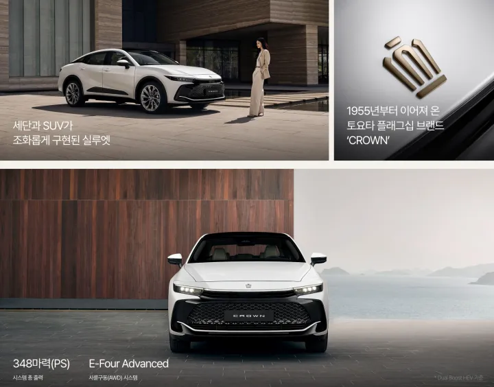 도요타 크라운의 외부모습입니다.