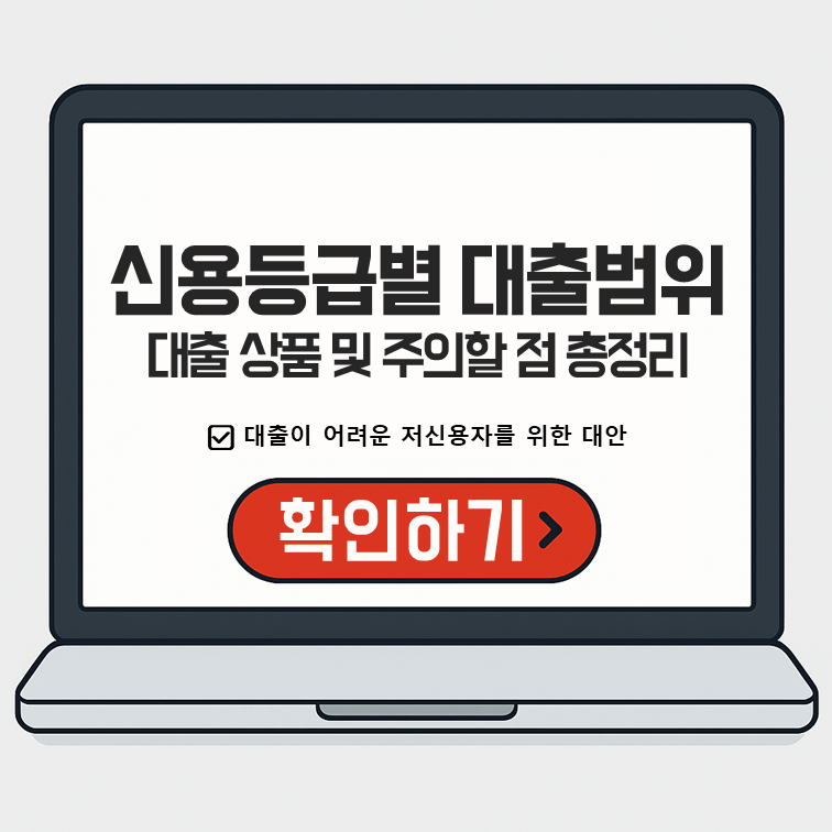 신용등급별 대출 가능 한도 범위와 대출 상품 및 주의할 점 총정리