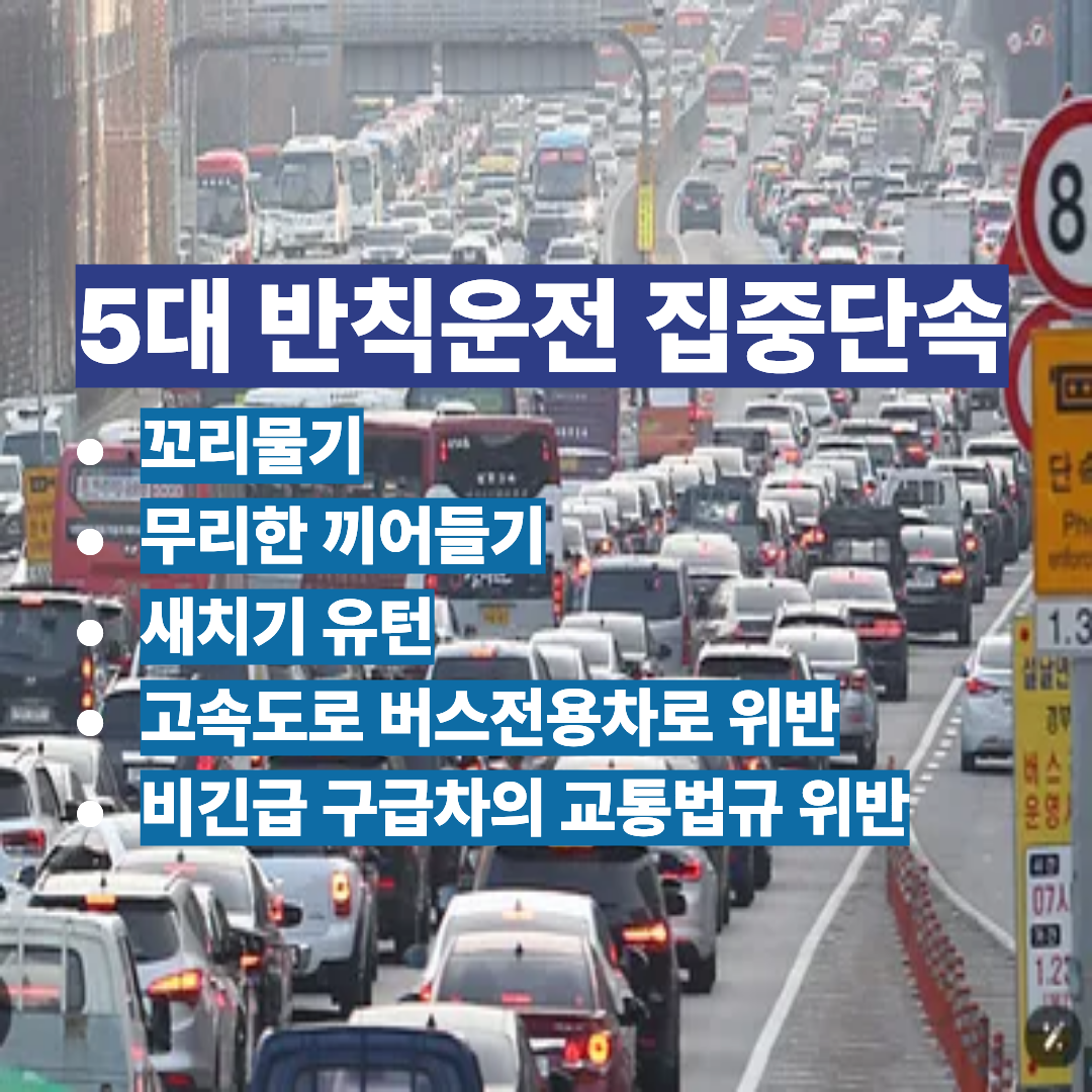 5대 반칙운전 집중단속-단속대상 5가지 상세정의
