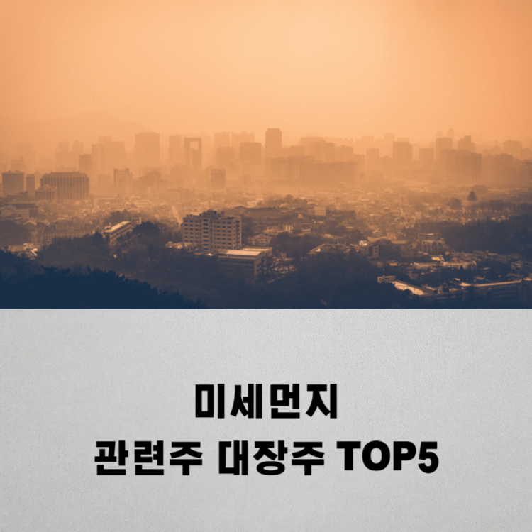 미세먼지 관련주 대장주 테마주 수혜주 TOP5