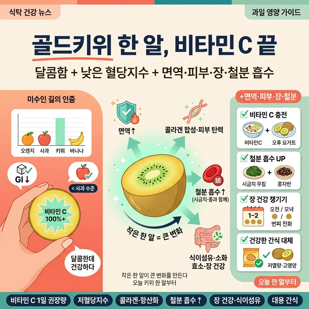 골드키위, 달콤해서 먹었는데&hellip;한 알로 비타민C 끝!