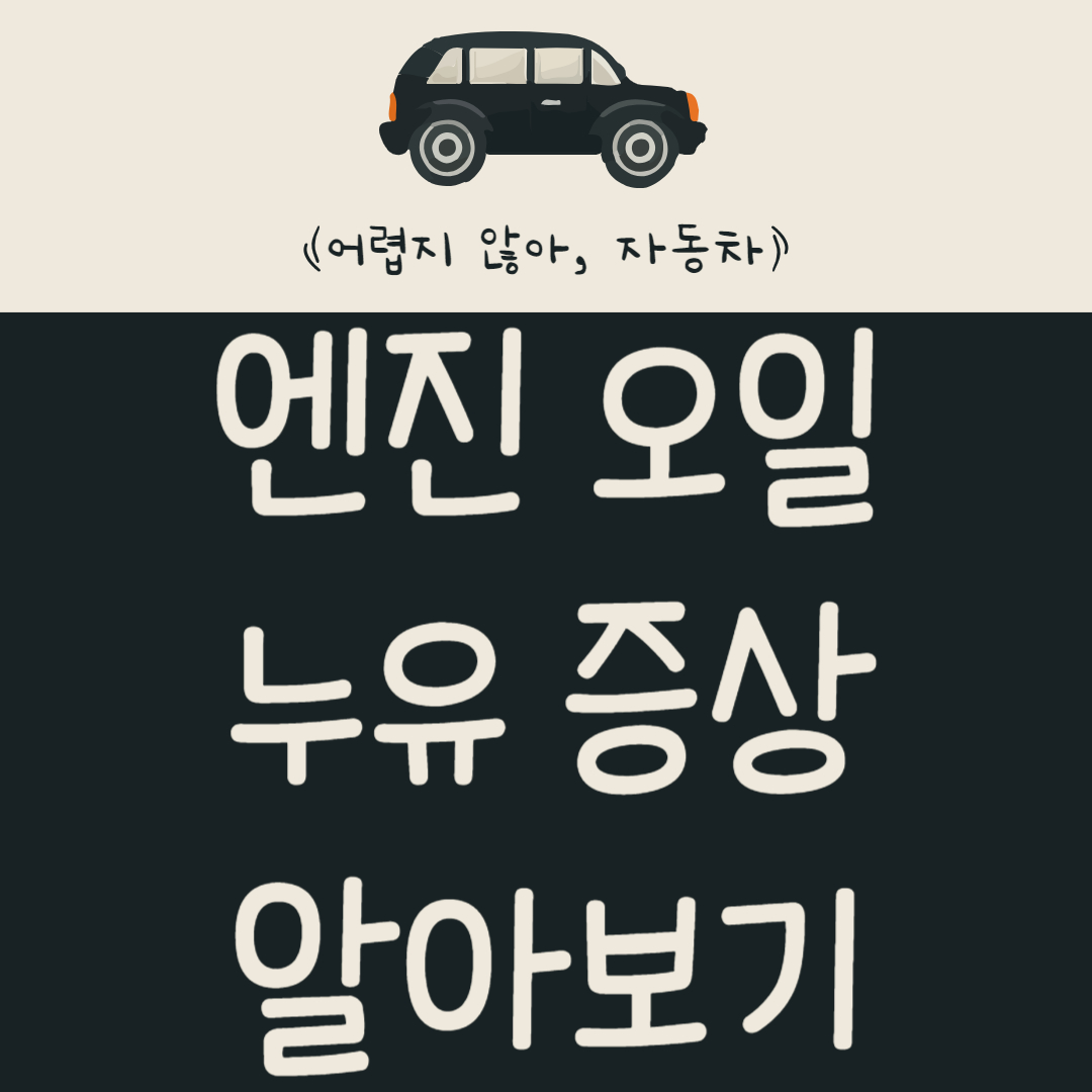 자동차 엔진 오일 누유 증상 알아보기