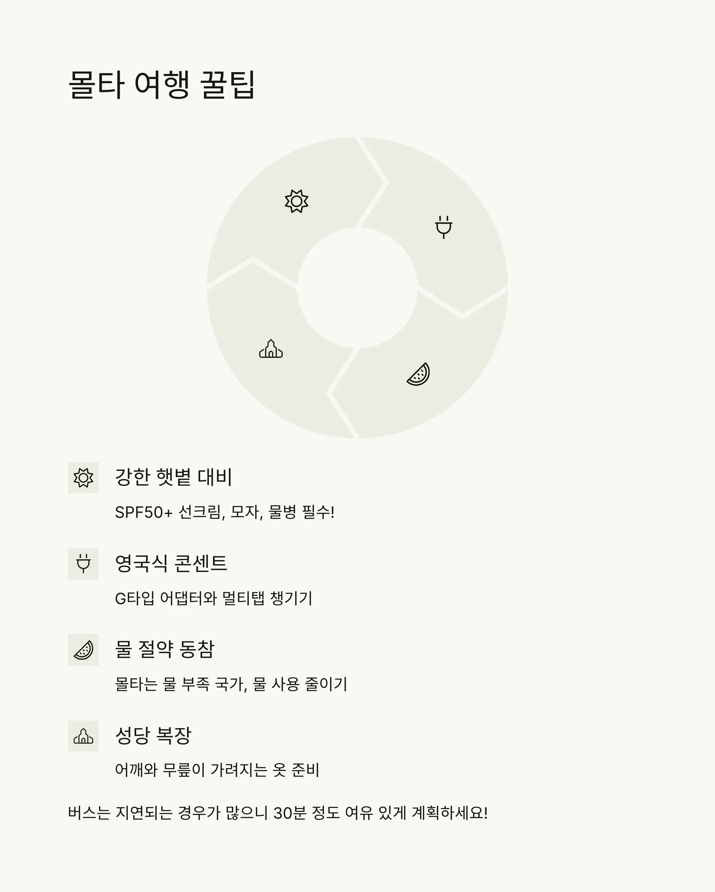 ✅ 몰타 여행 꿀팁 및 주의사항