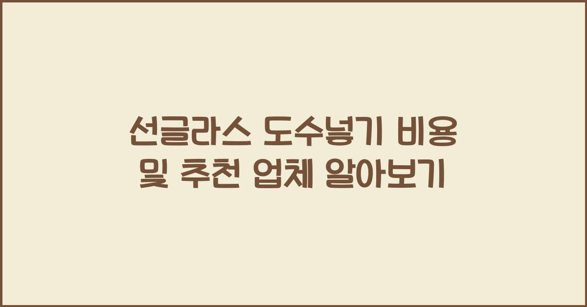 선글라스 도수넣기 비용