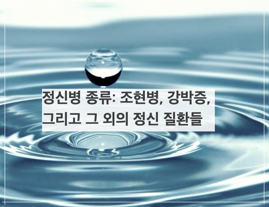 정신병 종류: 조현병, 강박증, 그리고 그 외의 정신 질환들