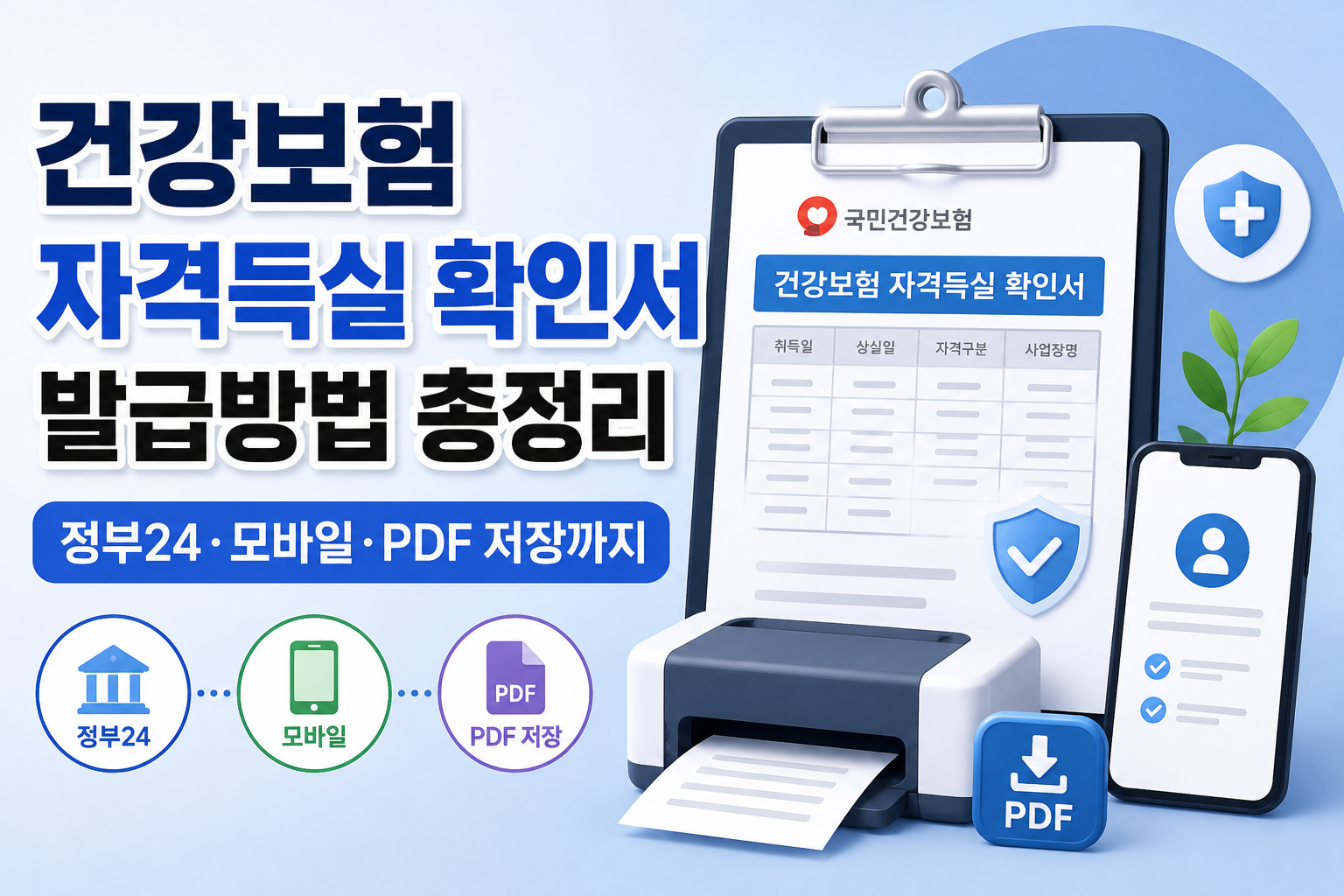 건강보험 자격득실 확인서 발급방법 총정리｜정부24&middot;모바일&middot;PDF 저장까지 관련 사진