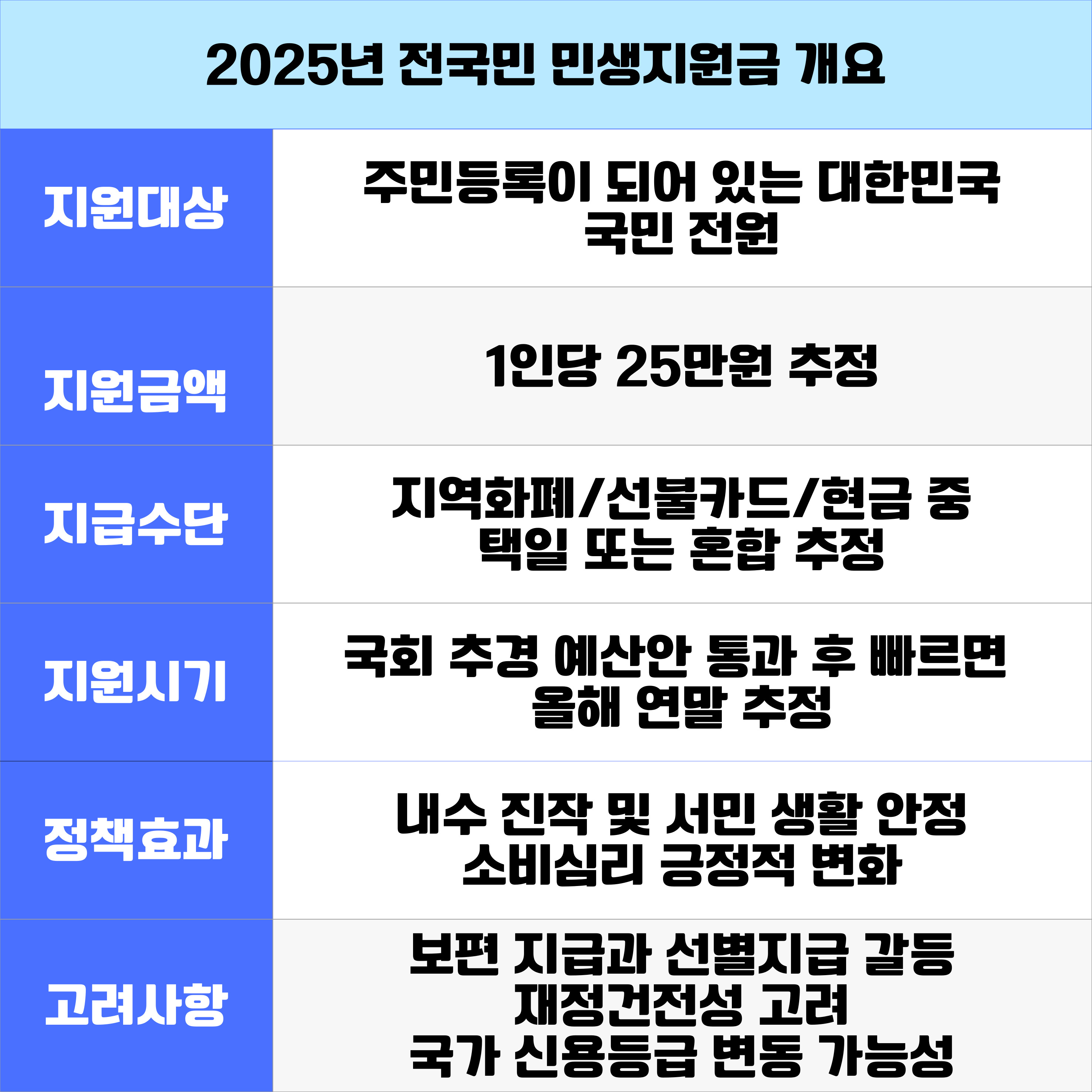 2025년 민생지원금