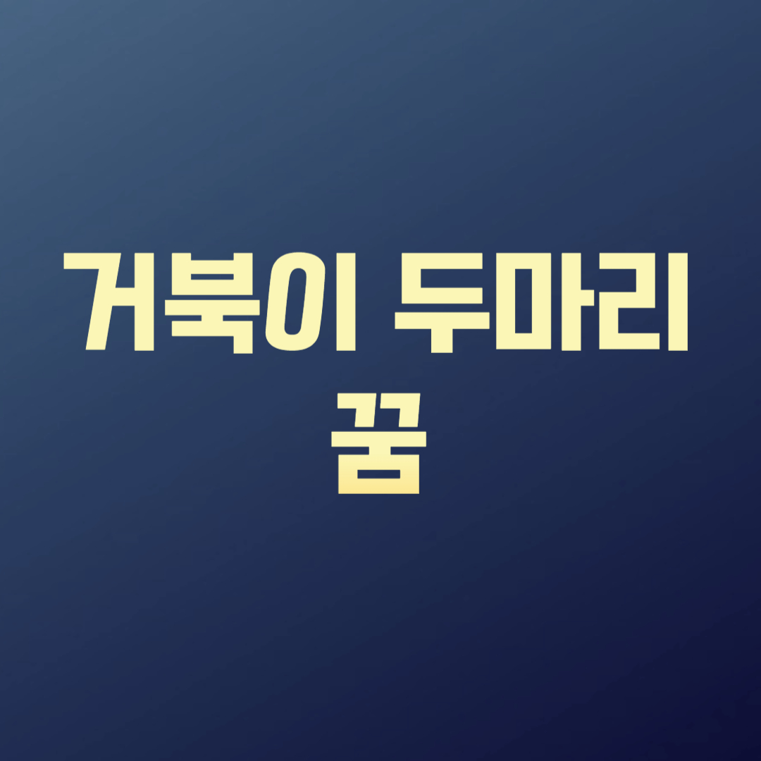 거북이 두마리 꿈