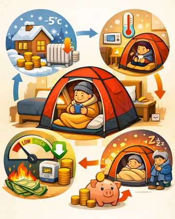 실내에서 사용하는 원터치 1인용 난방텐트 기본 구조6