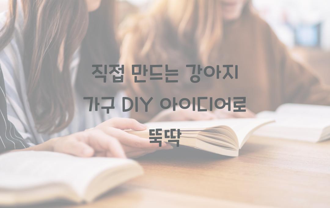 직접 만드는 강아지 가구 DIY 아이디어