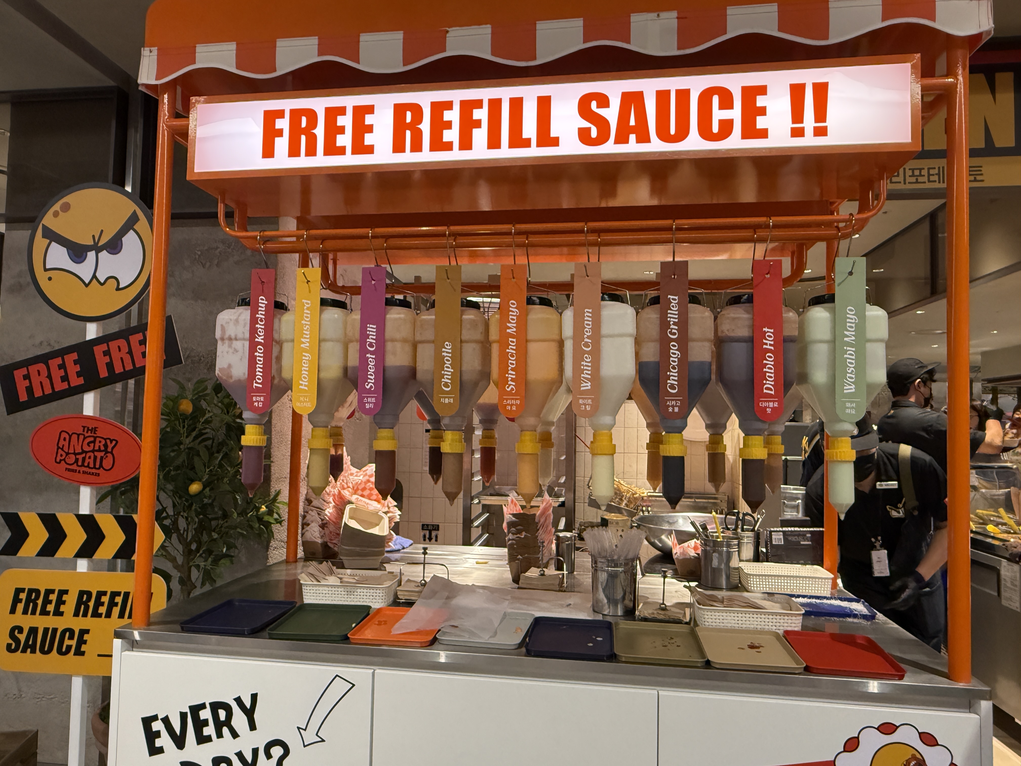 앵그리포테이토 내돈내산 후기 현대백화점 중동점 팝업 꿀조합 치폴레 폴드포크