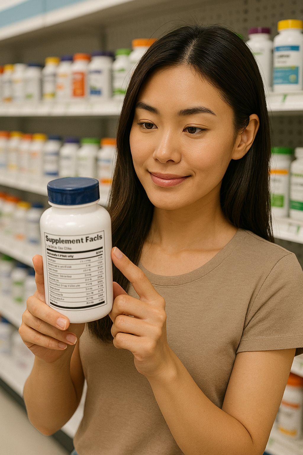 성분표 확인하는 여성