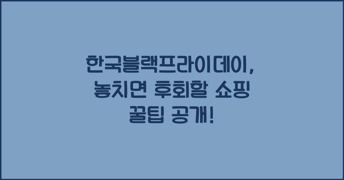 한국블랙프라이데이