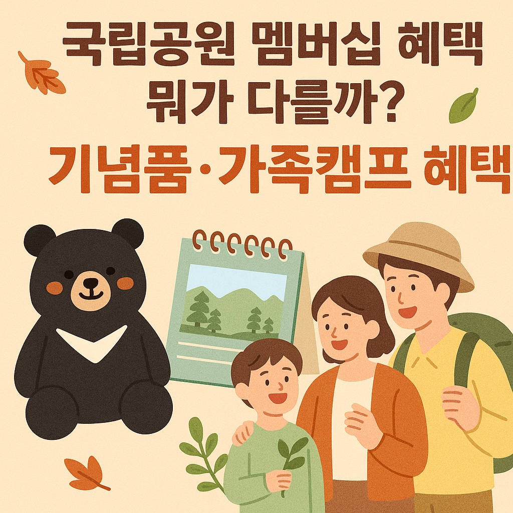 국립공원 멤버십 혜택 뭐가 다를까? 기념품부터 가족캠프까지