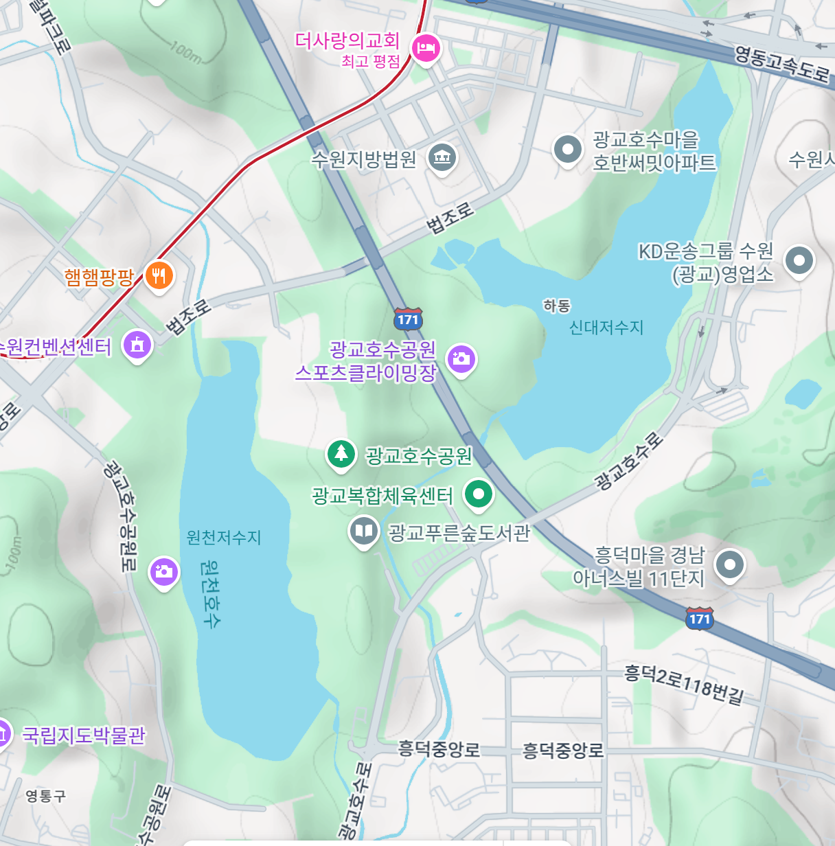 광교 호수공원 지도