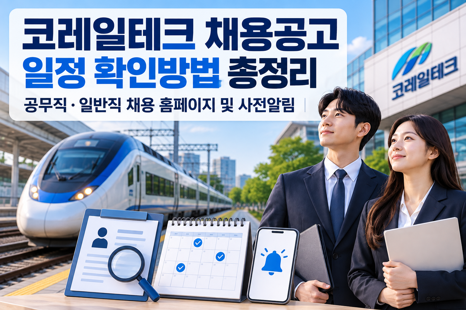 코레일테크 채용공고 일정 확인방법 총정리｜공무직&middot;일반직 채용 홈페이지 및 사전알림 관련 사진