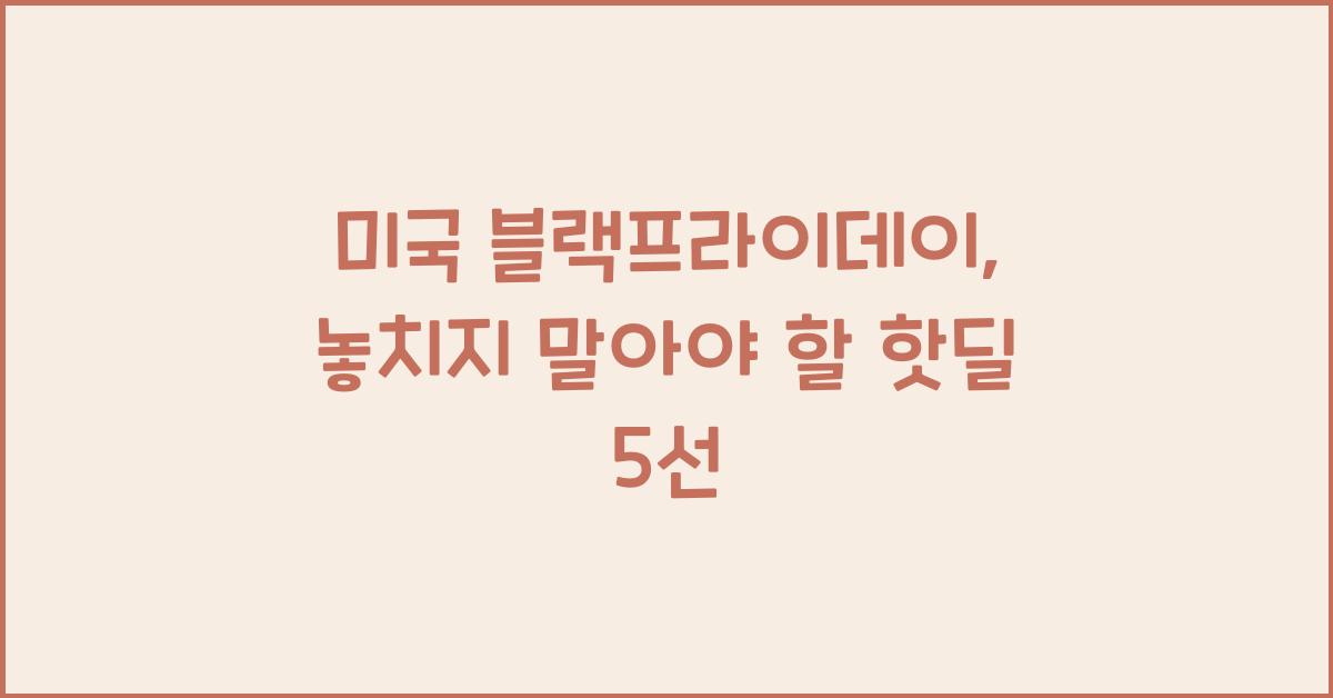 미국 블랙프라이데이