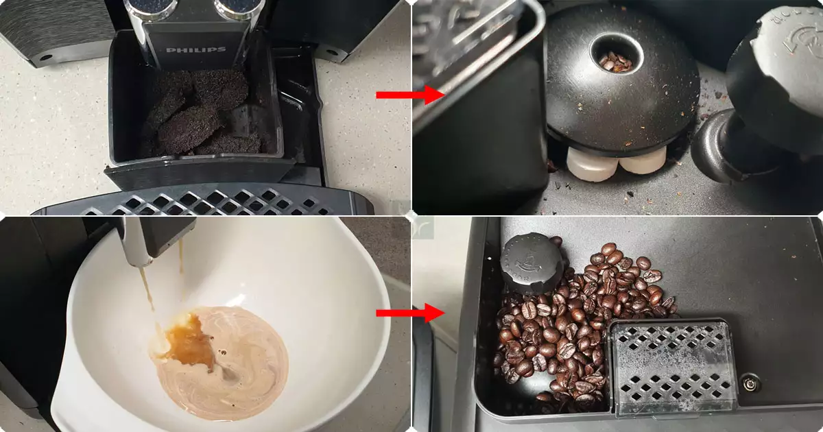 커피머신 그라인더 세정과정1