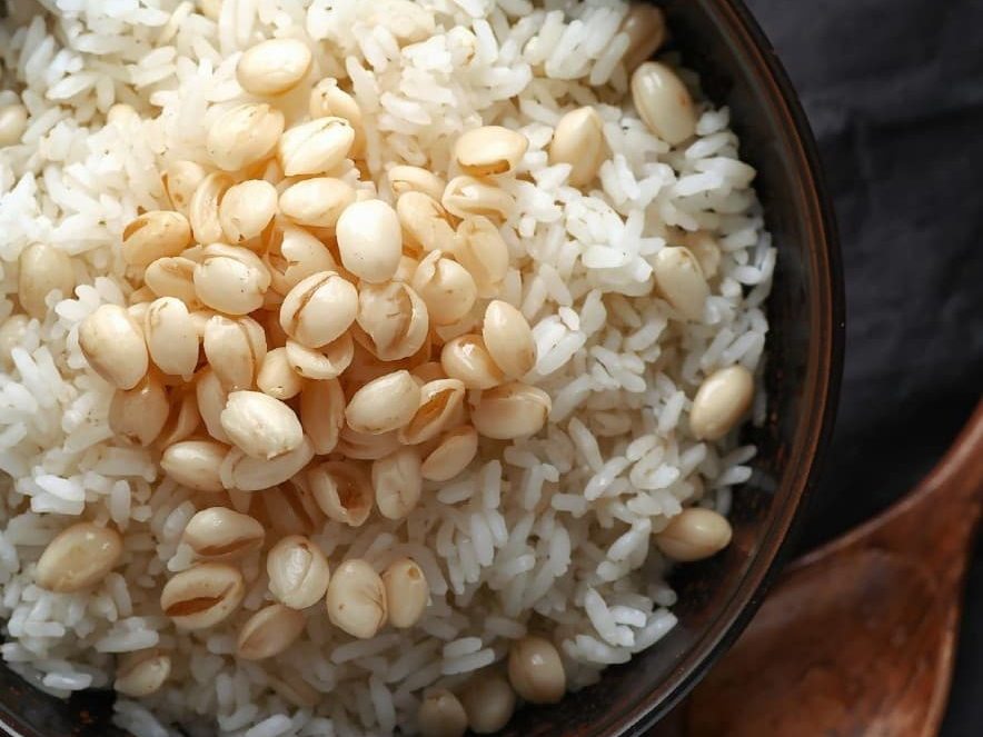 율무밥 뜸들이기