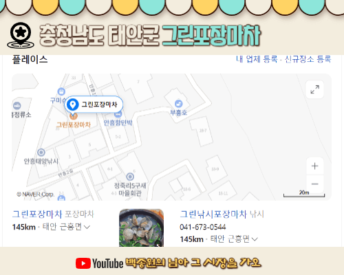 백종원 님아그시장을가오 충남 태안군 그린포장마차