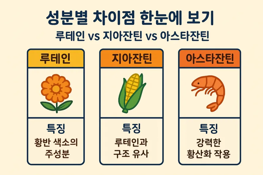 루테인 지아잔틴 아스타잔틴