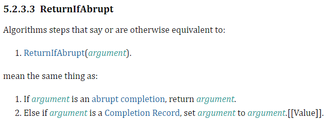 ECMAScript 의 Abstract Operations 중 하나인 ReturnIfAbrupt