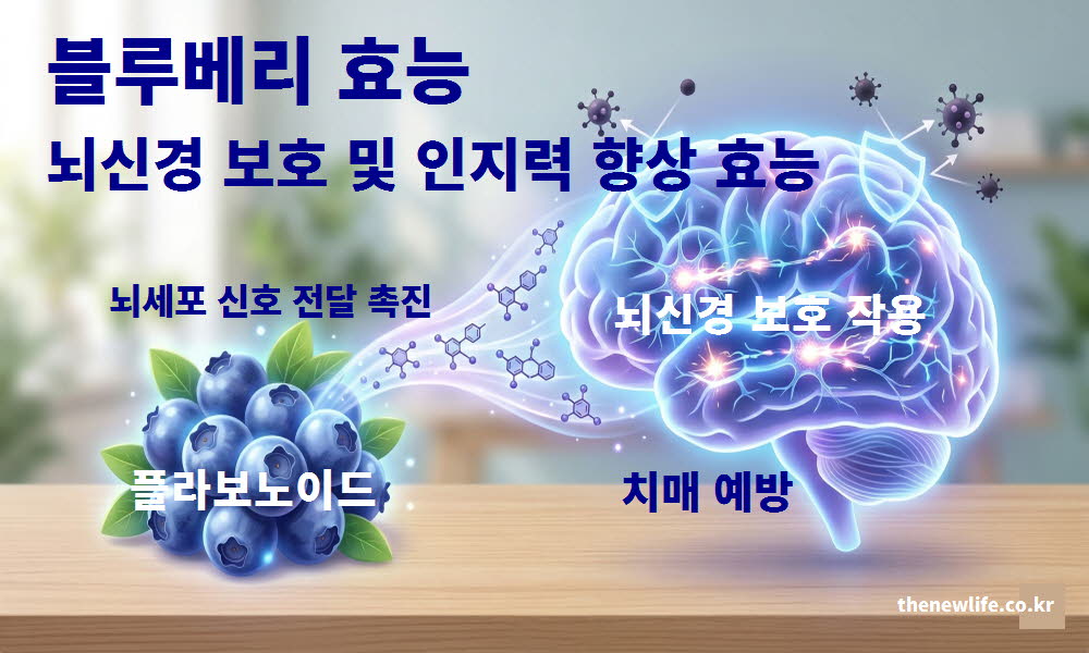 블루베리 효능이 뇌신경을 보호하고 인지력 향상을 돕는 과정의 이미지