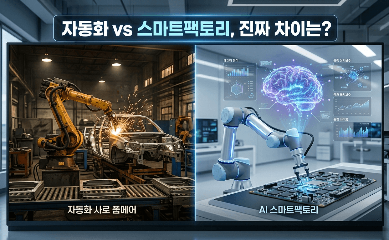 제조업의 진화, 단순 완전자동화, AI스마트팩토리
