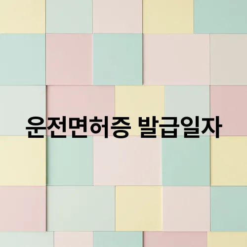 운전면허증 발급일자