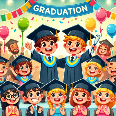 초등학교-졸업식-학생들