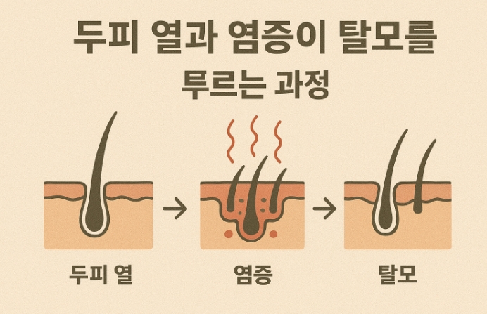 두피열과 염증이 탈모를 부르는 과정