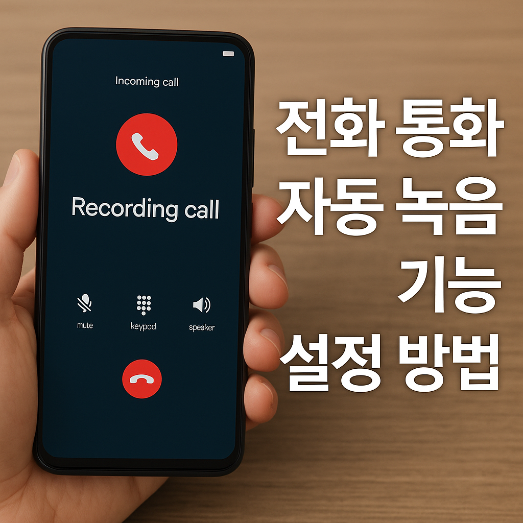 전화 통화 자동 녹음 기능 설정 방법