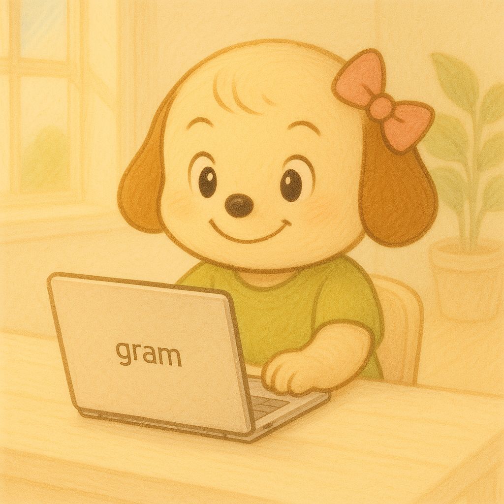 그램 노트북으로 작업 중인 일러스트