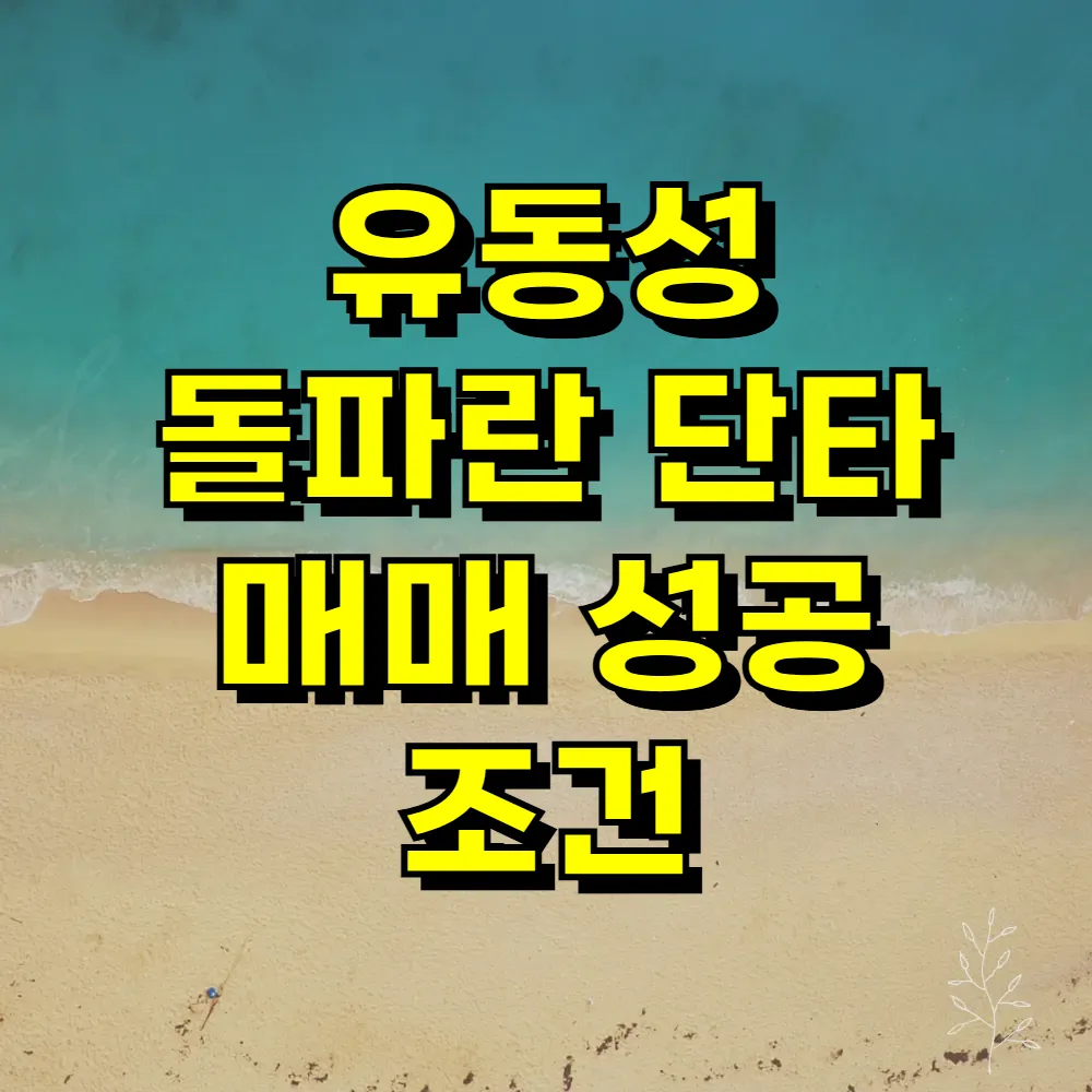 유동성 돌파란 단타 매매 성공 조건