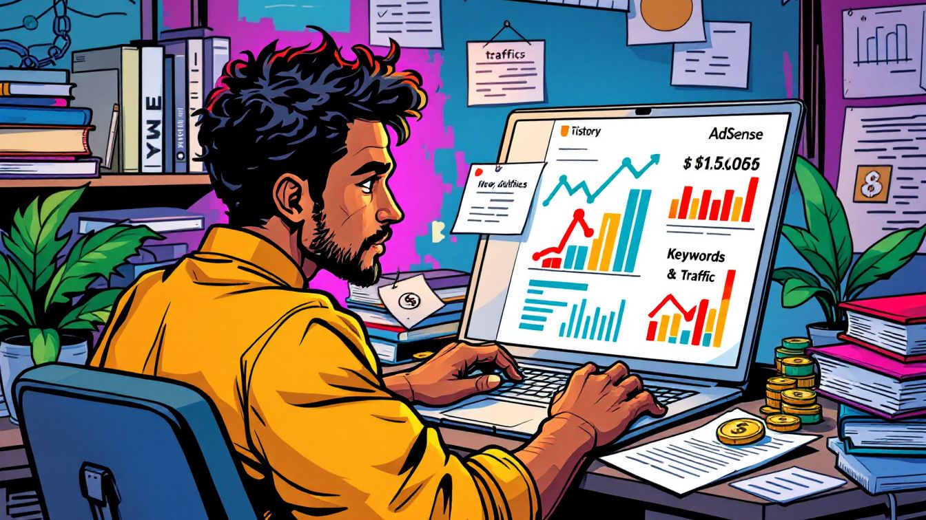 A man is at work on the computer.