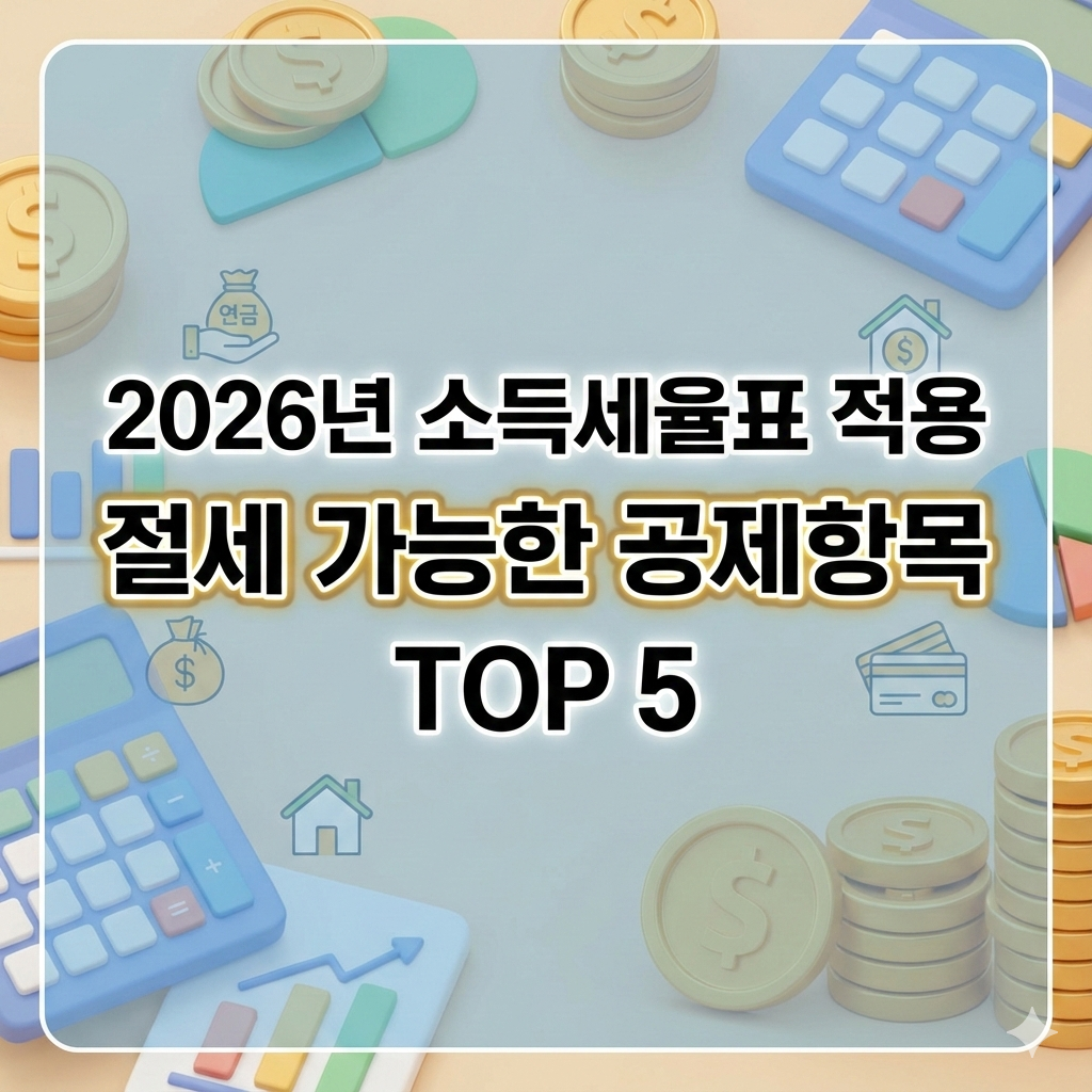 2026년 소득세율표 적용 시 절세 가능한 공제항목 TOP 5