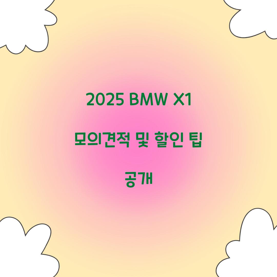 2025 BMW X1 모의견적