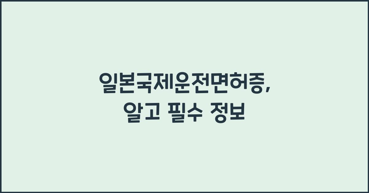 일본국제운전면허증