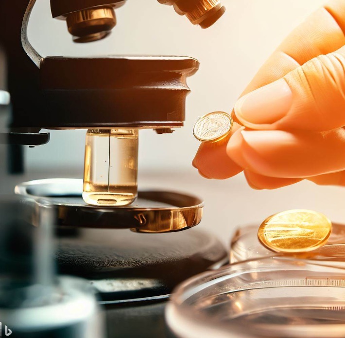 순도를 측정하는 모습(made by Bing)