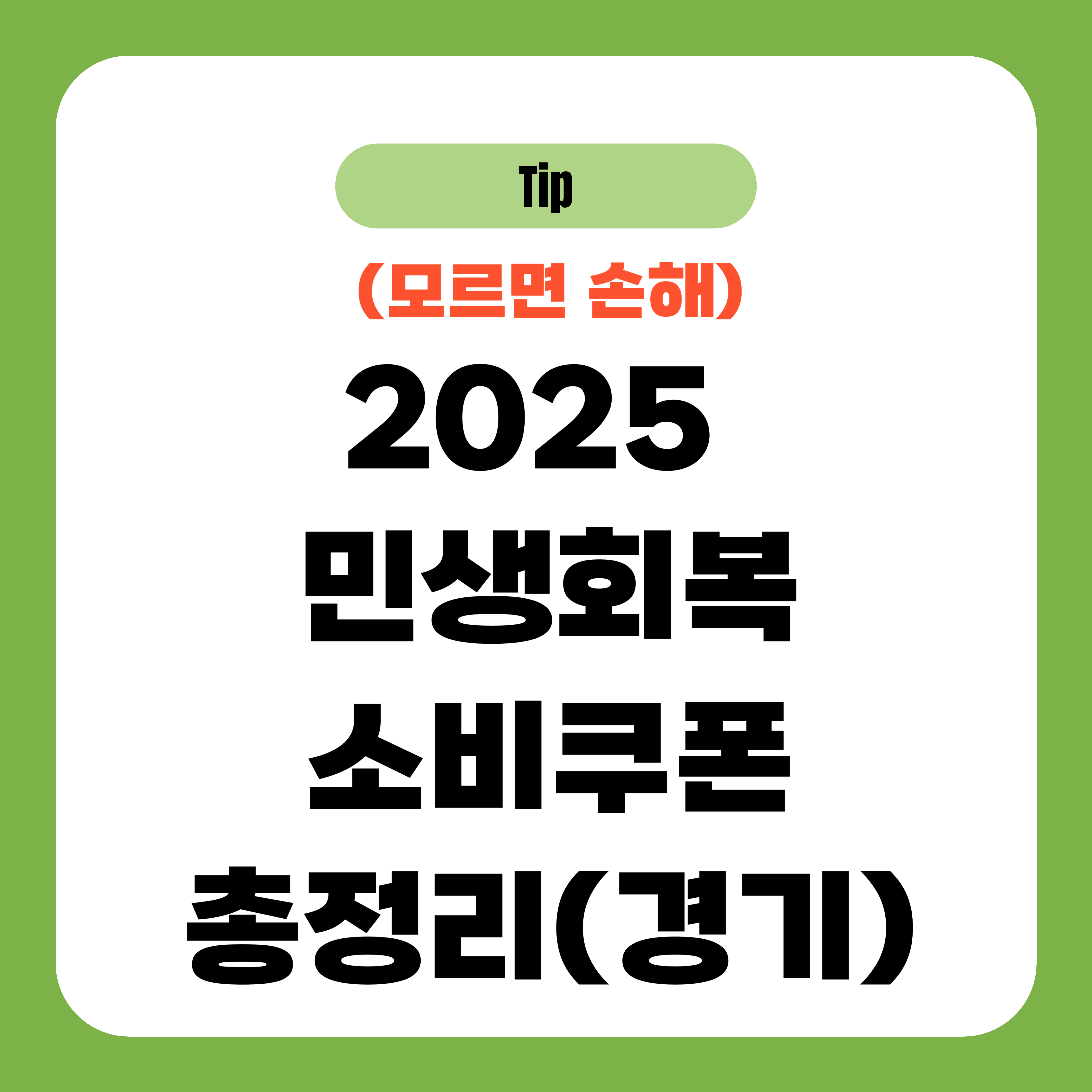 2025 민생회복 소비쿠폰 경기도 총정리