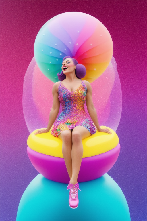 SD 생성이미지: A woman sitting on a giant ice cream - 인페인트 결과